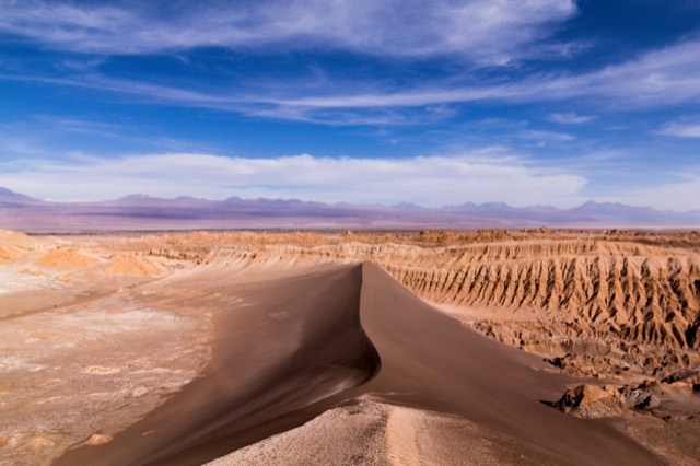 Valle de la Luna, paisagem do deserto do Atacama, no Chile