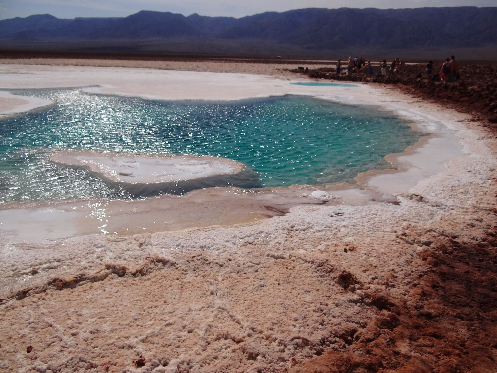 Laguna de Baltinache com depósitos de sal nas margens