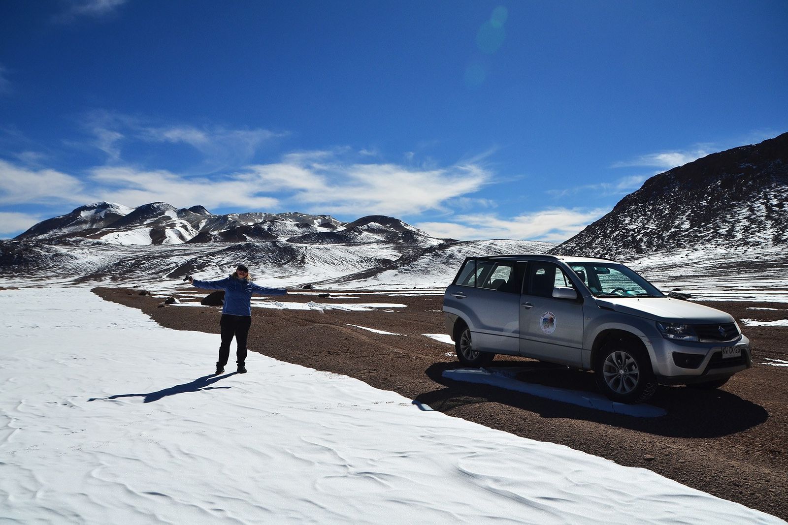 Neve e montanhas no caminho do Cerro Toco