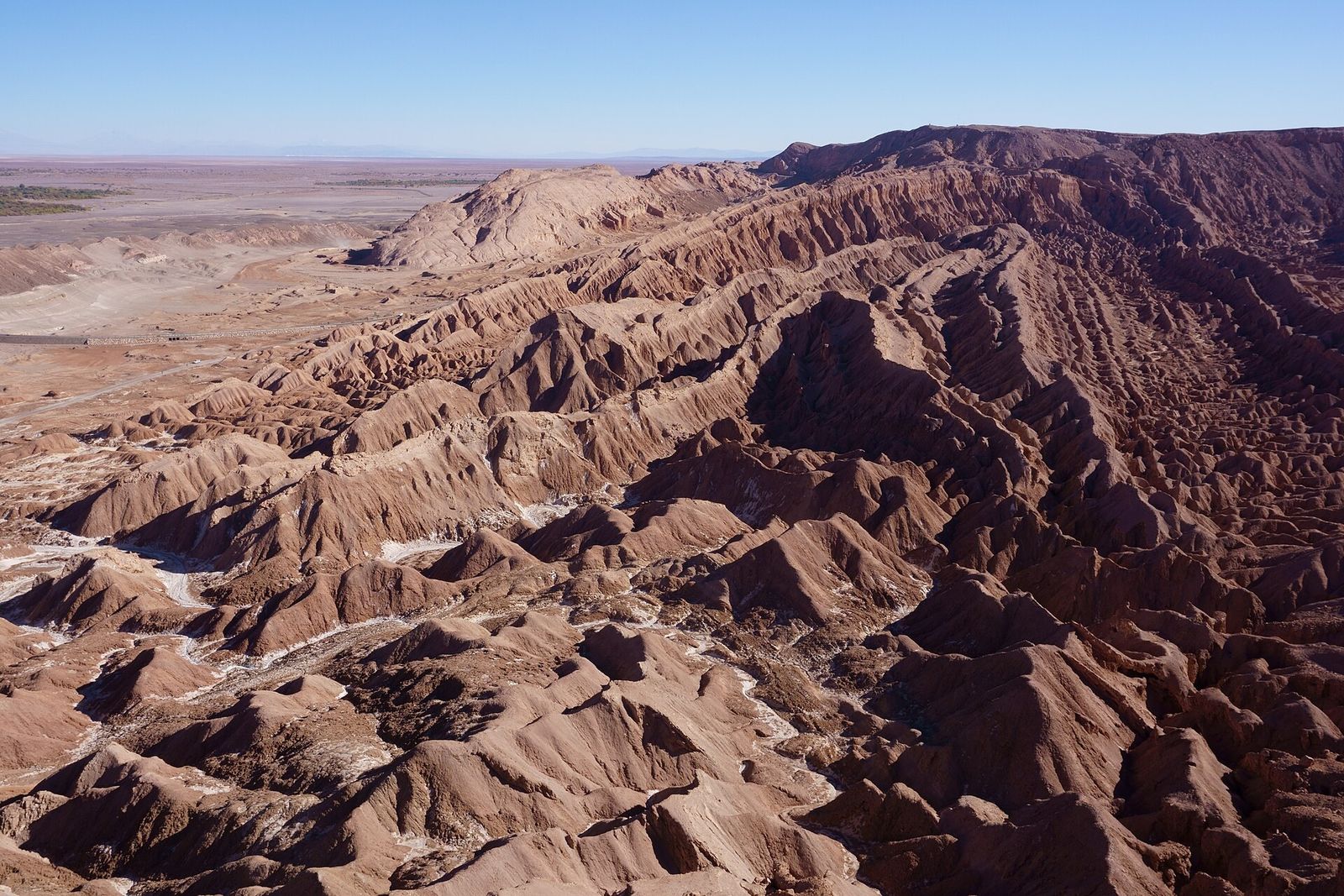 Vista aérea das cristas perto de San Pedro de Atacama